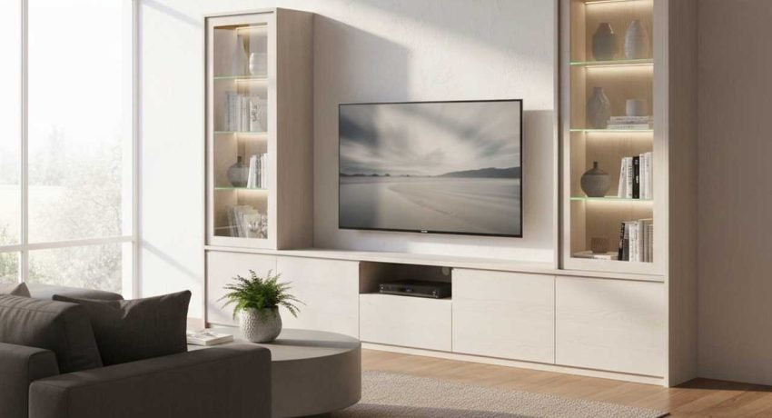 white oak entertainment center
